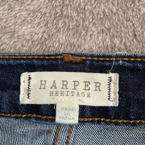 Harper Heritage Jeans Women's Size 30 High Rise Straight Raw Hem Stretch Cropped - Picture 4 of 11